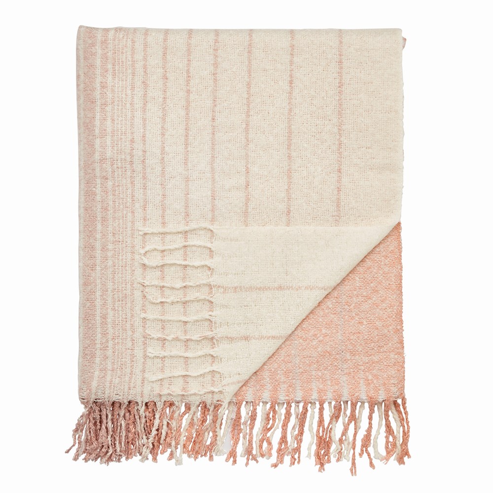 Confidence Stripe Throw by Katie Piper in Grapefruit Blush